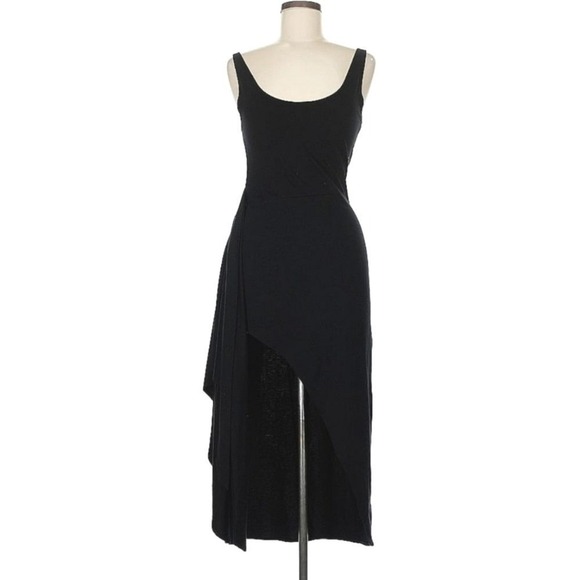 Reformation Jeans Dresses & Skirts - Reformation Jeans High Low Wrap Dress Womens Medium Black Sustainable Chic